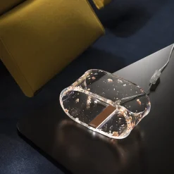 Viadurini Lighting Moderne Tischlampen-LED Acryl Kristall Tischlampe Gold, Silber, Kupferblatt - Gnassi