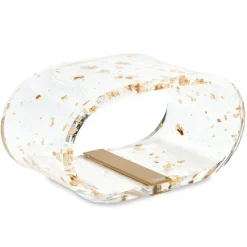 Viadurini Lighting Moderne Tischlampen-LED Acryl Kristall Tischlampe Gold, Silber, Kupferblatt - Gnassi