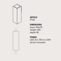 Toscot Garten-Wandlampen-LED Design Außenwandleuchte aus Ton Höhe 24cm Smith -