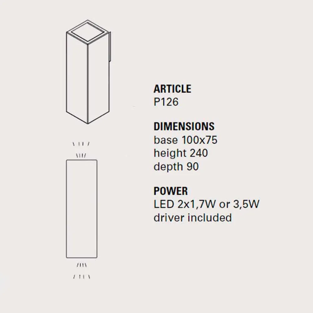 Toscot Garten-Wandlampen-LED Design Außenwandleuchte aus Ton Höhe 24cm Smith -