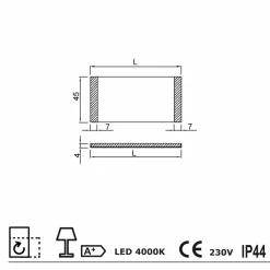 Viadurini Bathroom Badspiegel-LED Design Spiegel mit satinierten Glaskanten Sam