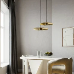 Il Fanale Designer Pendelleuchten-LED Pendelleuchte aus plissiertem Naturmessing - Pliè von