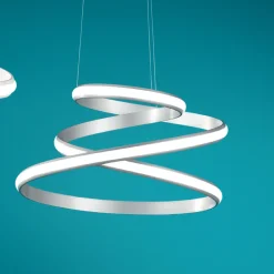 Viadurini Lighting Moderne Pendelleuchten-LED Pendelleuchte aus weiß oder silber lackiertem Metall - Rivolta