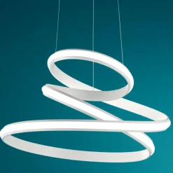 Viadurini Lighting Moderne Pendelleuchten-LED Pendelleuchte aus weiß oder silber lackiertem Metall - Rivolta