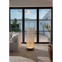 Viadurini Lighting Design Beleuchtung-LED Stehleuchte aus grauem Technopolymer und weißen PVC-Stäben - Touch