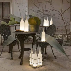 Viadurini Lighting Design Tischlampen-Led Tischlampe in weißem Milchglas Modernes Design - Flasche