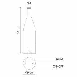 Viadurini Lighting Design Tischlampen-Led Tischlampe in weißem Milchglas Modernes Design - Flasche