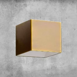 Aldo Bernardi Moderne Wandleuchten-Led Wandleuchte aus Messing und Gips - Cubetto