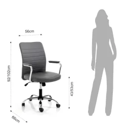 Viadurini Living Bürosessel-Leder-Bürosessel und verstellbarer Gaslift – Radon