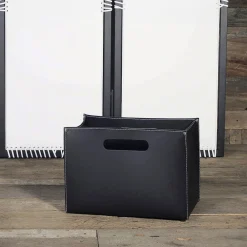 Viadurini Leather Zeitungsständer-Ledertasche mit Holzfuß und gummierten Füßen - Sandler Model