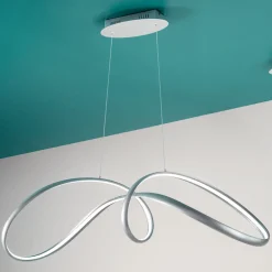 Viadurini Lighting Designer Pendelleuchten-LED-Pendelleuchte aus silberfarbenem Metall, 2 Größen Modernes Design - Lumino