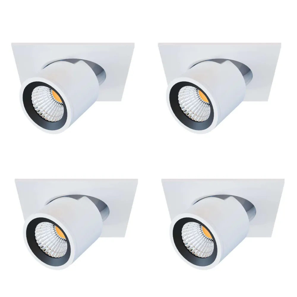 Viadurini Lighting Moderne Deckenleuchten-LED-Projektor-Deckenlampe aus weißem oder schwarzem Aluminium 4 Stück - Etruskisch