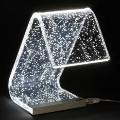 Viadurini Lighting Moderne Tischlampen-LED-Stehlampe, Acrylkristall-Laserdekoration – Possett