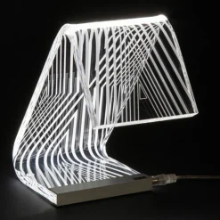 Viadurini Lighting Moderne Tischlampen-LED-Stehlampe, Acrylkristall-Laserdekoration – Possett