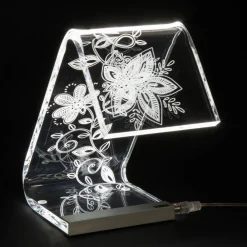 Viadurini Lighting Moderne Tischlampen-LED-Stehlampe, Acrylkristall-Laserdekoration – Possett