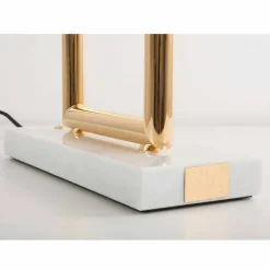 Viadurini Lighting Moderne Tischlampen-LED-Tischlampe aus Messing mit Marmorsockel Made in Italy - Quizza