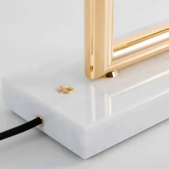 Viadurini Lighting Moderne Tischlampen-LED-Tischlampe aus Messing mit Marmorsockel Made in Italy - Quizza