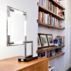 Viadurini Lighting Moderne Tischlampen-LED-Tischlampe aus Messing mit Marmorsockel Made in Italy - Quizza