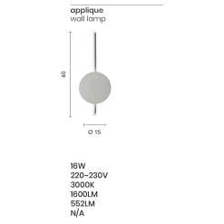 Viadurini Lighting Design Wandleuchten-LED-Wandleuchte im modernen Design aus Metall in Weiß, Schwarz oder Gold - Hand