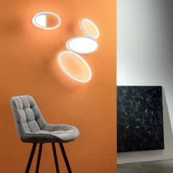 Viadurini Lighting Moderne Wandleuchten-LED-Wandleuchte mit weißer oder goldener Metallstruktur - Raissa