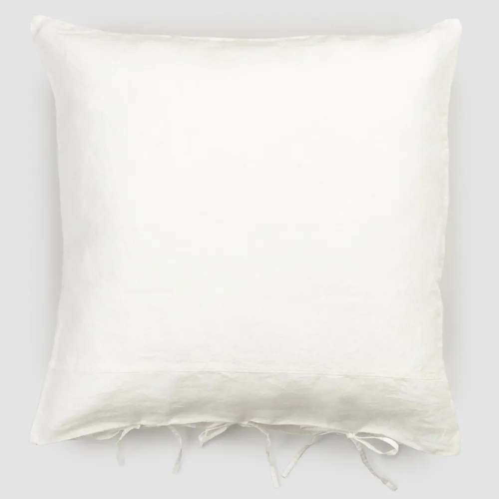 Viadurini Textile Kissenbezüge-Leichter Kissenbezug aus Kreide oder Retro-Leinen mit quadratischen Schnürsenkeln - Prisco