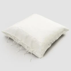 Viadurini Textile Kissenbezüge-Leichter Kissenbezug aus Kreide oder Retro-Leinen mit quadratischen Schnürsenkeln - Prisco