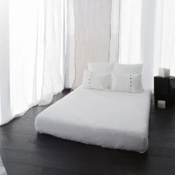 Viadurini Textile Kissenbezüge-Leichter Kissenbezug aus Kreide oder Retro-Leinen mit quadratischen Schnürsenkeln - Prisco