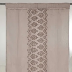 Viadurini Textile Leinenvorhänge-Leichter Leinenvorhang mit Organza und gotischer Stickerei im Luxury Center - Marinella