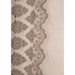 Viadurini Textile Leinenvorhänge-Leichter Leinenvorhang mit Organza und gotischer Stickerei im Luxury Center - Marinella