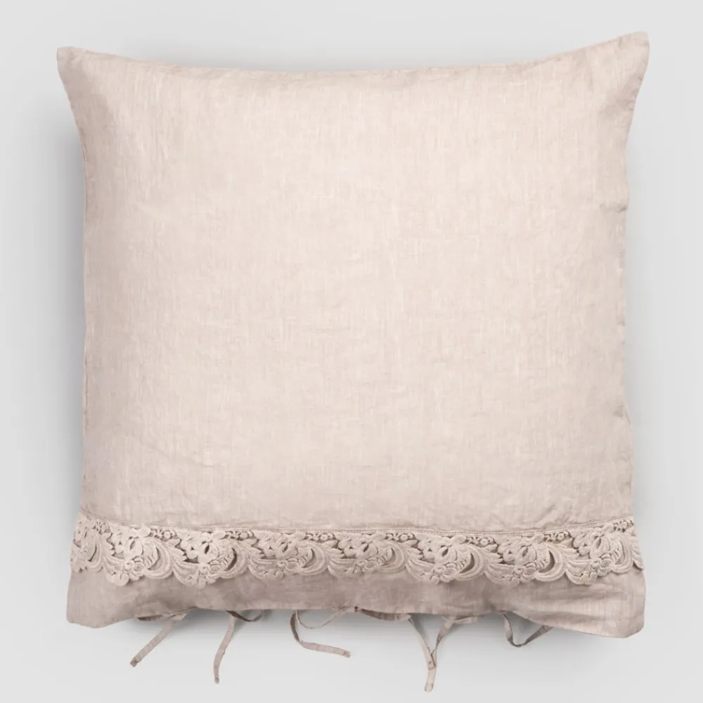 Viadurini Textile Kissenbezüge-Leinen Kissenbezug mit Armonia Spitze und Staub oder Rücken Schnürsenkel - Masone