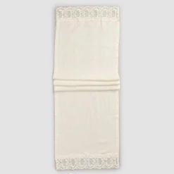 Viadurini Textile Runner-Leinen Tischläufer mit Spitze, Luxus Design in 2 Farben - Farnese