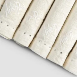 Viadurini Textile Servietten-Leinenservietten mit schwarzen oder Butterkristallen, 6 Stück italienischer Luxus - kostbar