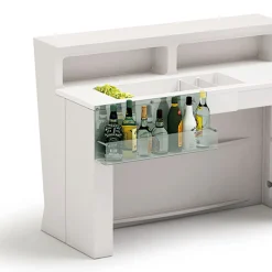 Viadurini Living Bartheke Für Zuhause-Leuchtende Bartheke mit Organizer-Zubehör und Flaschenhalter - Bericht