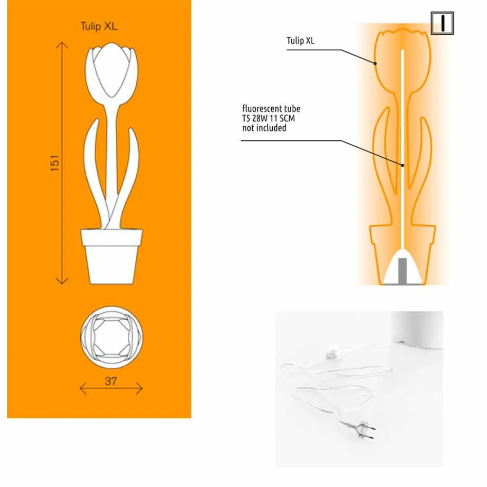 Myyour Designer Stehlampen-Leuchtende Möbeldekoration für Innenarchitektur, 2 Stück - Tulpe von