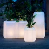 Myyour Lichtmöbel-Leuchtende Vase aus Kunststoff für Außen oder Innen, 3 Größen, 2 Stück - Gem von
