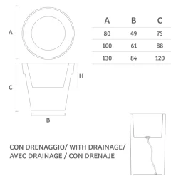 Viadurini in the Garden Lichtmöbel-Leuchtende Vase für den Außenbereich aus weißem Polyethylen Made in Italy - Taralla
