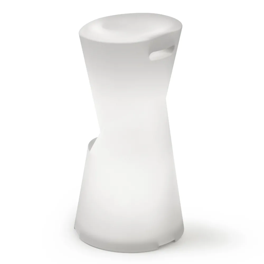 Viadurini in the Garden Lichtmöbel-Leuchtender Außenhocker aus weißem Polyethylen Made in Italy - Strawberry