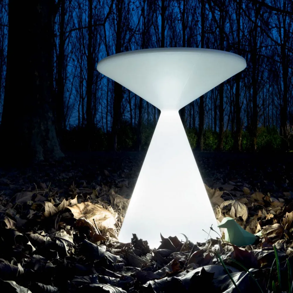 Viadurini in the Garden Lichtmöbel-Leuchtender Outdoor-Couchtisch mit weißem Polyethylenbezug - Akut