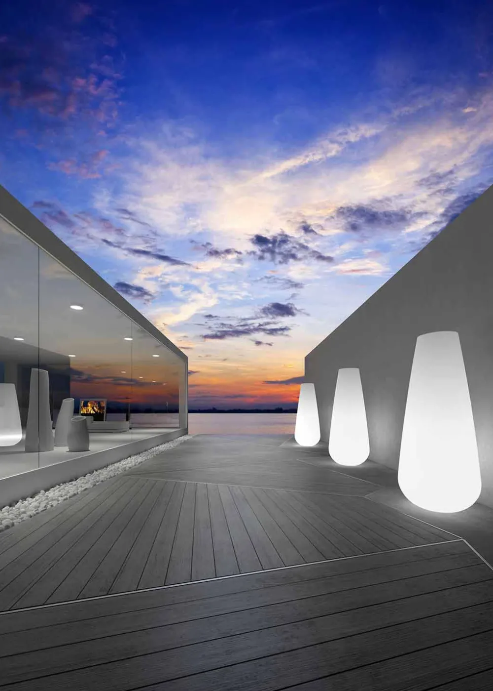 Viadurini in the Garden Lichtmöbel-Leuchtvase für Outdoor-Design aus Polyethylen Made in Italy - Menea