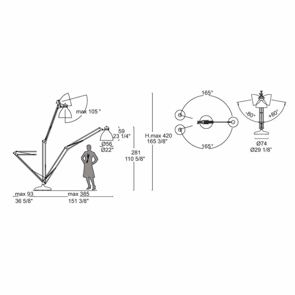 Leucos Moderne Stehlampen-The Great JJ Design Stehlampe für Außen aus Aluminium