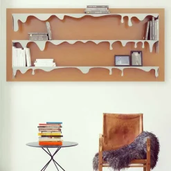 Mabele Moderne Design Bücherregale-Library Motiv Kolata 130x70 (3 Böden)