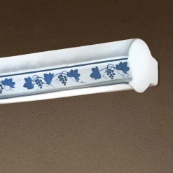 Ferroluce Vintage Wandleuchten-2-Licht-Röhren-Wandlampe aus handbemalter dekorierter Keramik - Triest