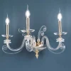 Viadurini Lighting Klassische Wandleuchten-3-Licht-Wandleuchte aus mundgeblasenem Glas und klassischem Luxus-optischem Kristall - Cassea