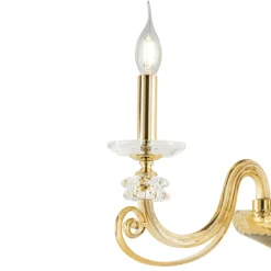 Viadurini Lighting Klassische Wandleuchten-3-Licht-Wandleuchte aus mundgeblasenem Glas und klassischem Luxus-optischem Kristall - Cassea