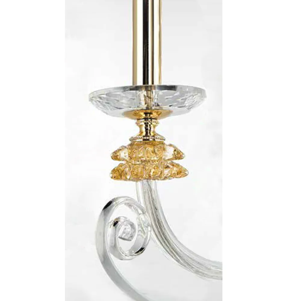 Viadurini Lighting Klassische Wandleuchten-3-Licht-Wandleuchte aus mundgeblasenem Glas und klassischem Luxus-optischem Kristall - Cassea