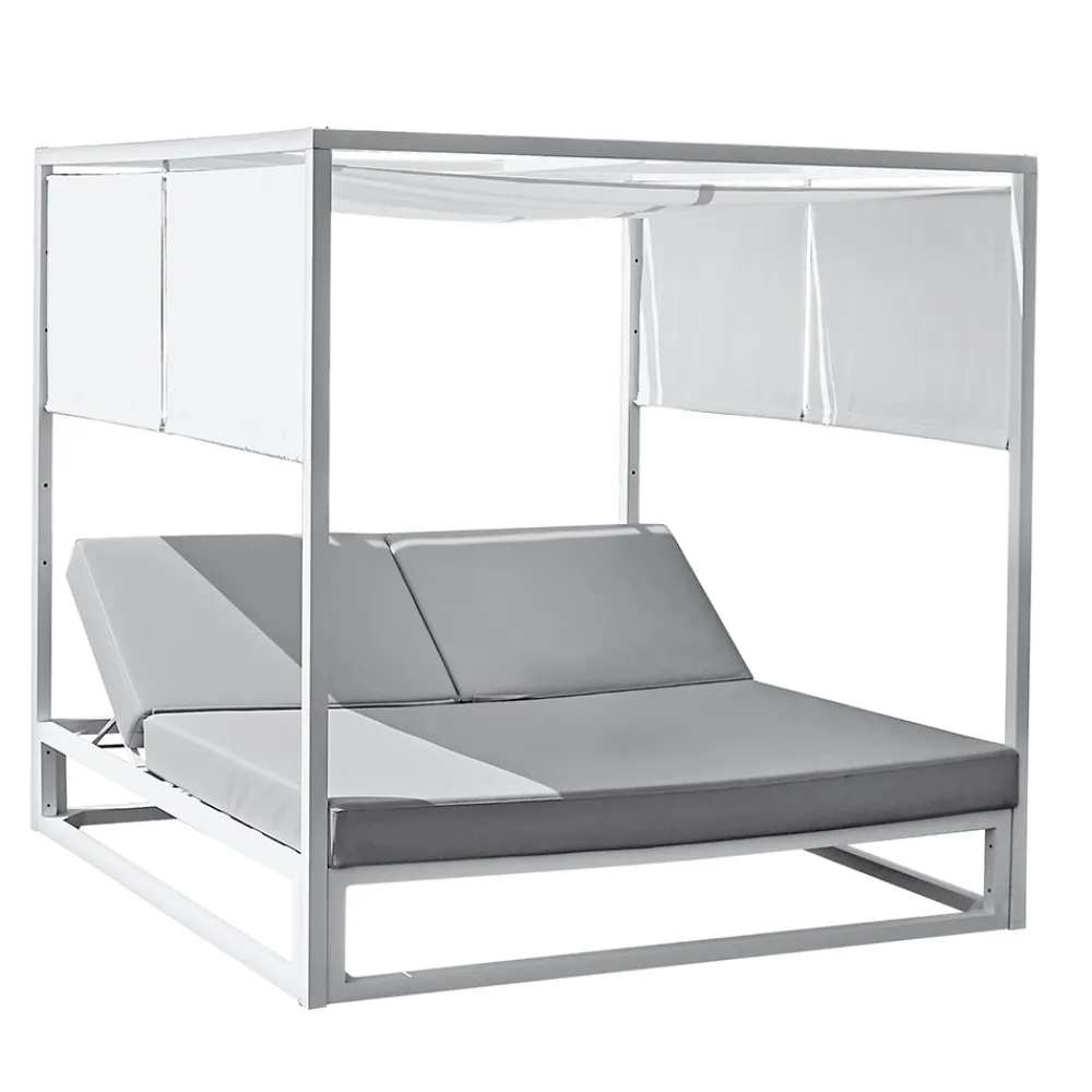 Viadurini in the Garden Gartensofas-Liegende Outdoor-Tagesliege mit weißer Aluminiumstruktur - Jurica