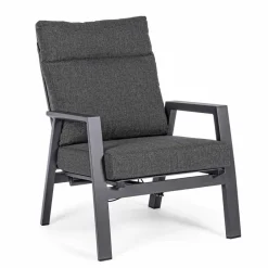 Viadurini in the Garden Metallsessel-Liegender Outdoor-Sessel aus Stoff und Aluminium, 2 Stück - Nathy