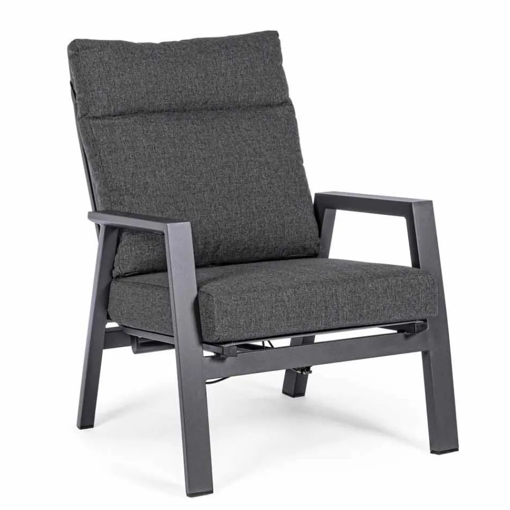 Viadurini in the Garden Metallsessel-Liegender Outdoor-Sessel aus Stoff und Aluminium, 2 Stück - Nathy