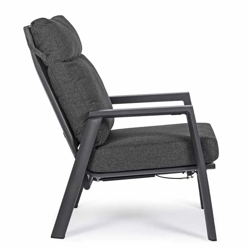 Viadurini in the Garden Metallsessel-Liegender Outdoor-Sessel aus Stoff und Aluminium, 2 Stück - Nathy