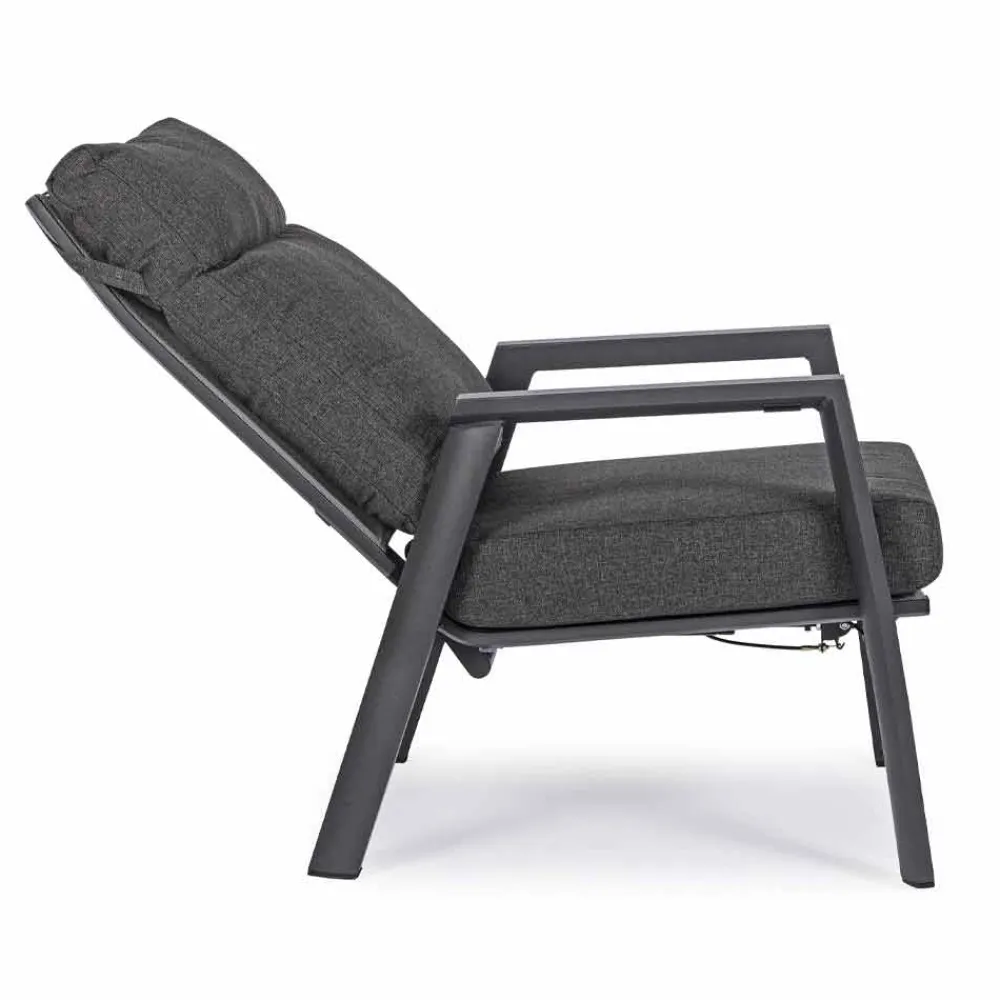 Viadurini in the Garden Metallsessel-Liegender Outdoor-Sessel aus Stoff und Aluminium, 2 Stück - Nathy